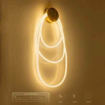 GLOW KLV-101-0171 Φωτιστικό Τοίχου / Απλίκα LED 60W 6000lm 360° AC 220-240V IP20 Ρυθμιζόμενο Λευκό CCT με Χειριστήριο από 2700K έως 6000K Dimmable - Lumileds SMD Chip - Χρυσό Πλατίνα - Μ40 x Π15 x Υ110