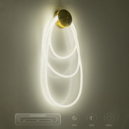 GLOW KLV-101-0171 Φωτιστικό Τοίχου / Απλίκα LED 60W 6000lm 360° AC 220-240V IP20 Ρυθμιζόμενο Λευκό CCT με Χειριστήριο από 2700K έως 6000K Dimmable - Lumileds SMD Chip - Χρυσό Πλατίνα - Μ40 x Π15 x Υ110