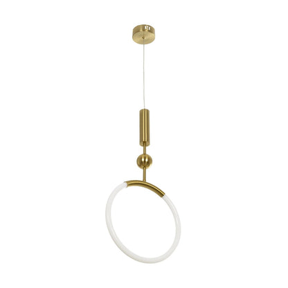 GLOW KLV-101-0175 Κρεμαστό Φωτιστικό Οροφής LED 18W 1800lm 360° AC 220-240V IP20 Ρυθμιζόμενο Λευκό CCT με On/Off 2700K/4500K/6000K - Lumileds SMD Chip - Χρυσό Πλατίνα - Μ30 x Π6 x Υ60