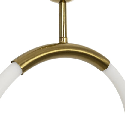 GLOW KLV-101-0175 Κρεμαστό Φωτιστικό Οροφής LED 18W 1800lm 360° AC 220-240V IP20 Ρυθμιζόμενο Λευκό CCT με On/Off 2700K/4500K/6000K - Lumileds SMD Chip - Χρυσό Πλατίνα - Μ30 x Π6 x Υ60