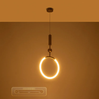 GLOW KLV-101-0175 Κρεμαστό Φωτιστικό Οροφής LED 18W 1800lm 360° AC 220-240V IP20 Ρυθμιζόμενο Λευκό CCT με On/Off 2700K/4500K/6000K - Lumileds SMD Chip - Χρυσό Πλατίνα - Μ30 x Π6 x Υ60