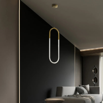 GLOW KLV-101-0176 Κρεμαστό Φωτιστικό Οροφής LED 18W 1800lm 360° AC 220-240V IP20 Ρυθμιζόμενο Λευκό CCT με On/Off 2700K/4500K/6000K - Lumileds SMD Chip - Χρυσό Πλατίνα - Μ20 x Π2.5 x Υ60