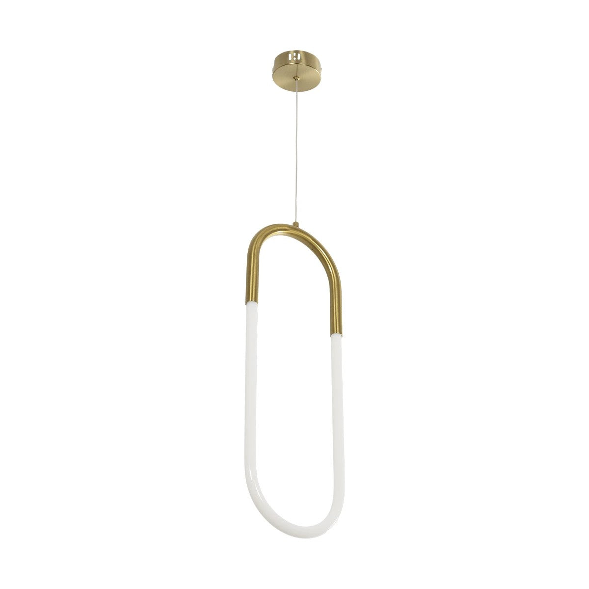 GLOW KLV-101-0176 Κρεμαστό Φωτιστικό Οροφής LED 18W 1800lm 360° AC 220-240V IP20 Ρυθμιζόμενο Λευκό CCT με On/Off 2700K/4500K/6000K - Lumileds SMD Chip - Χρυσό Πλατίνα - Μ20 x Π2.5 x Υ60