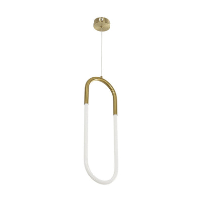 GLOW KLV-101-0176 Κρεμαστό Φωτιστικό Οροφής LED 18W 1800lm 360° AC 220-240V IP20 Ρυθμιζόμενο Λευκό CCT με On/Off 2700K/4500K/6000K - Lumileds SMD Chip - Χρυσό Πλατίνα - Μ20 x Π2.5 x Υ60