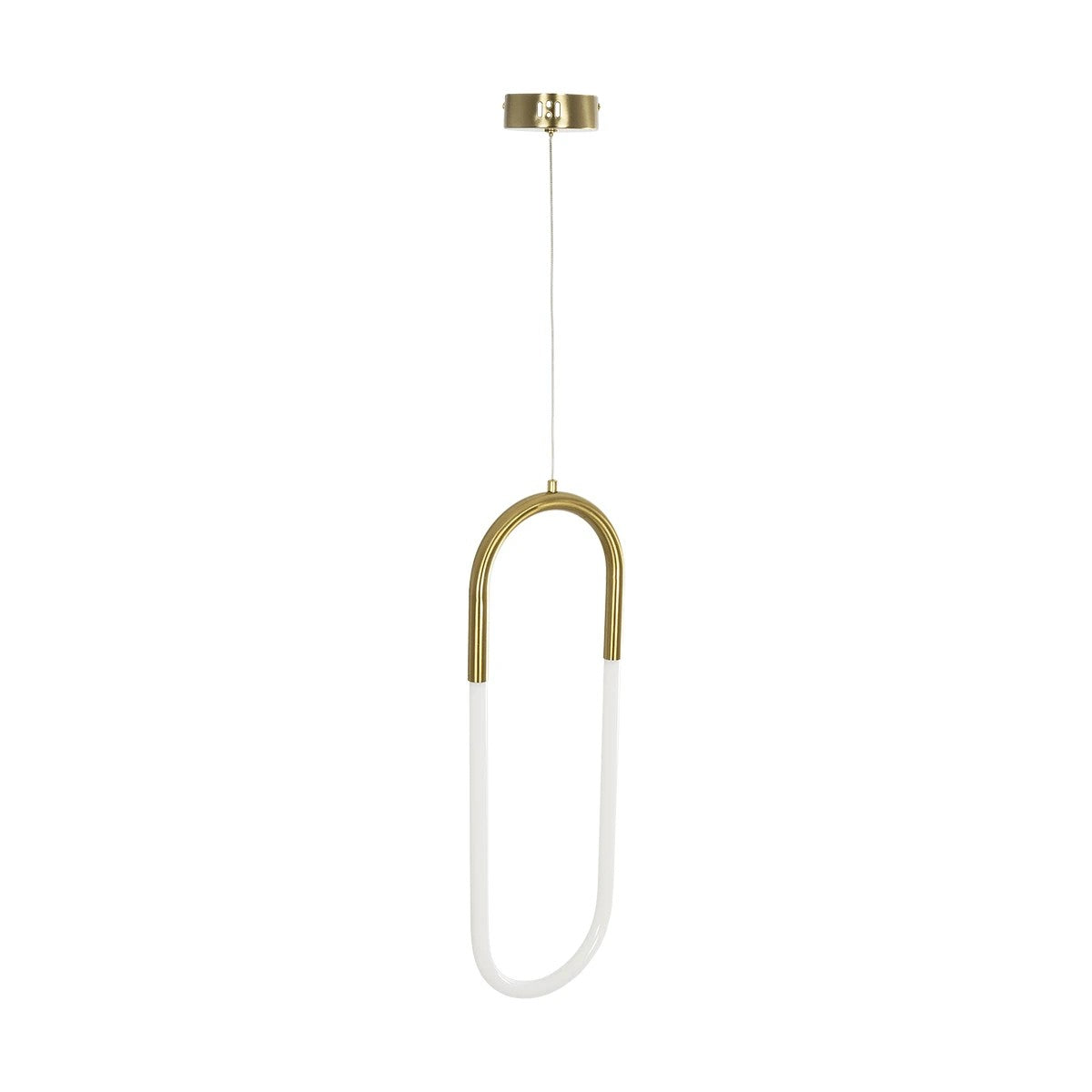 GLOW KLV-101-0176 Κρεμαστό Φωτιστικό Οροφής LED 18W 1800lm 360° AC 220-240V IP20 Ρυθμιζόμενο Λευκό CCT με On/Off 2700K/4500K/6000K - Lumileds SMD Chip - Χρυσό Πλατίνα - Μ20 x Π2.5 x Υ60