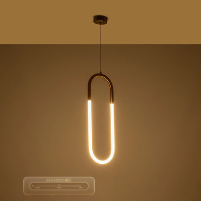 GLOW KLV-101-0176 Κρεμαστό Φωτιστικό Οροφής LED 18W 1800lm 360° AC 220-240V IP20 Ρυθμιζόμενο Λευκό CCT με On/Off 2700K/4500K/6000K - Lumileds SMD Chip - Χρυσό Πλατίνα - Μ20 x Π2.5 x Υ60