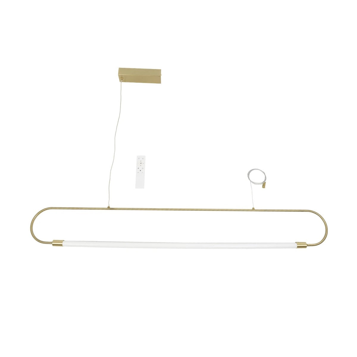 GLOW KLV-101-0177 Κρεμαστό Φωτιστικό Οροφής LED 15W 1500lm 360° AC 220-240V IP20 Ρυθμιζόμενο Λευκό CCT με Χειριστήριο από 2700K έως 6000K Dimmable - Lumileds SMD Chip - Χρυσό Πλατίνα - Μ120 x Π3 x Υ17