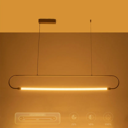 GLOW KLV-101-0177 Κρεμαστό Φωτιστικό Οροφής LED 15W 1500lm 360° AC 220-240V IP20 Ρυθμιζόμενο Λευκό CCT με Χειριστήριο από 2700K έως 6000K Dimmable - Lumileds SMD Chip - Χρυσό Πλατίνα - Μ120 x Π3 x Υ17