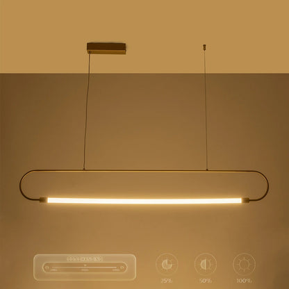 GLOW KLV-101-0177 Κρεμαστό Φωτιστικό Οροφής LED 15W 1500lm 360° AC 220-240V IP20 Ρυθμιζόμενο Λευκό CCT με Χειριστήριο από 2700K έως 6000K Dimmable - Lumileds SMD Chip - Χρυσό Πλατίνα - Μ120 x Π3 x Υ17