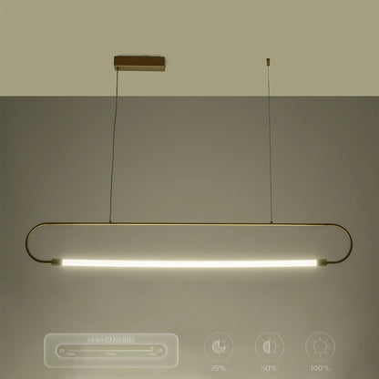 GLOW KLV-101-0177 Κρεμαστό Φωτιστικό Οροφής LED 15W 1500lm 360° AC 220-240V IP20 Ρυθμιζόμενο Λευκό CCT με Χειριστήριο από 2700K έως 6000K Dimmable - Lumileds SMD Chip - Χρυσό Πλατίνα - Μ120 x Π3 x Υ17