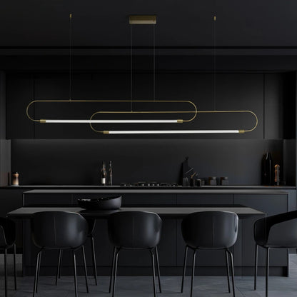 GLOW KLV-101-0178 Κρεμαστό Φωτιστικό Οροφής LED 28W 2800lm 360° AC 220-240V IP20 Ρυθμιζόμενο Λευκό CCT με Χειριστήριο από 2700K έως 6000K Dimmable - Lumileds SMD Chip - Χρυσό Πλατίνα - Μ167 x Π7 x Υ24