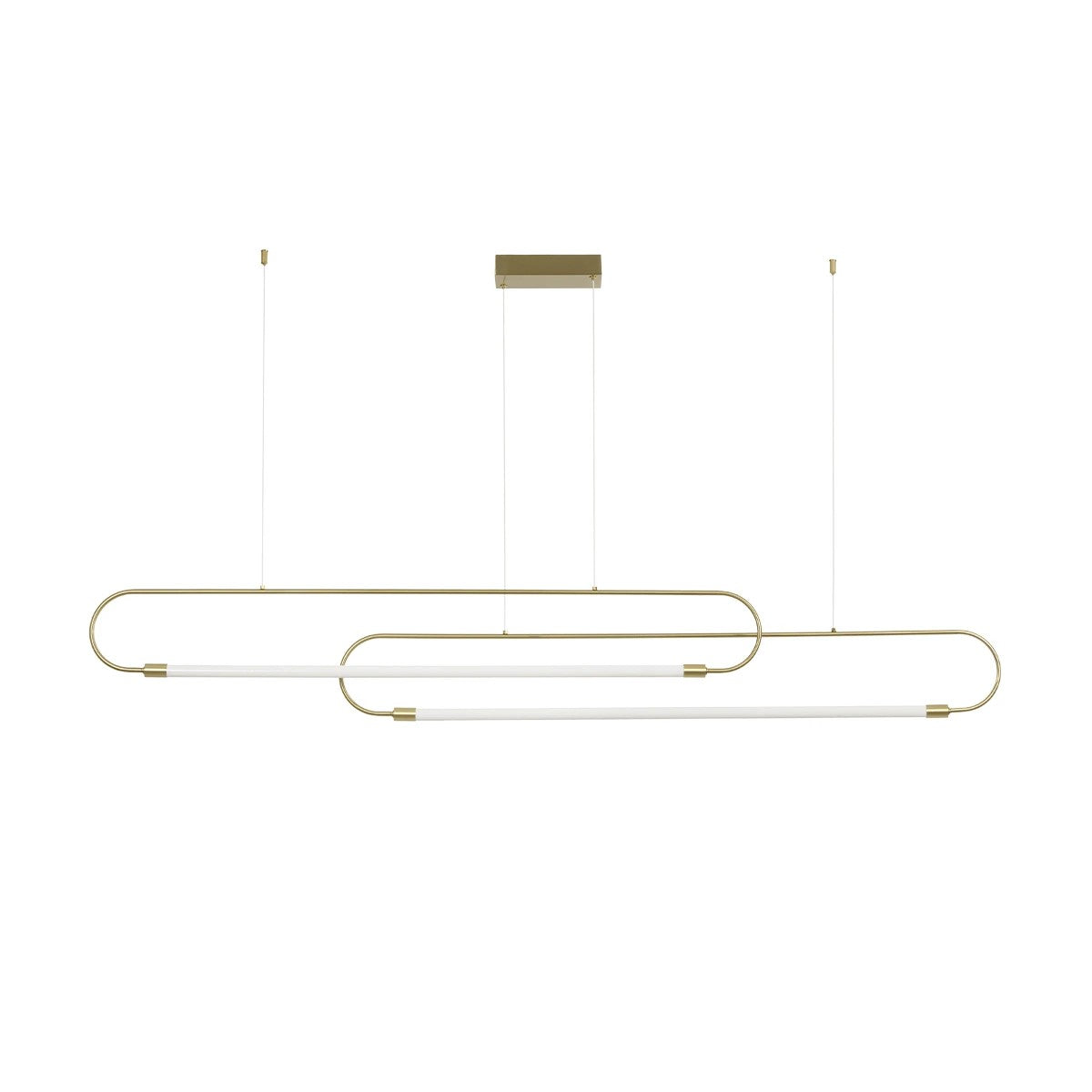 GLOW KLV-101-0178 Κρεμαστό Φωτιστικό Οροφής LED 28W 2800lm 360° AC 220-240V IP20 Ρυθμιζόμενο Λευκό CCT με Χειριστήριο από 2700K έως 6000K Dimmable - Lumileds SMD Chip - Χρυσό Πλατίνα - Μ167 x Π7 x Υ24