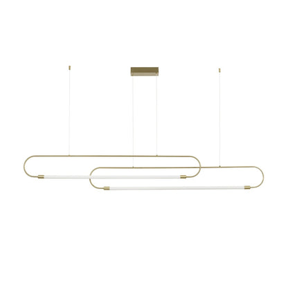 GLOW KLV-101-0178 Κρεμαστό Φωτιστικό Οροφής LED 28W 2800lm 360° AC 220-240V IP20 Ρυθμιζόμενο Λευκό CCT με Χειριστήριο από 2700K έως 6000K Dimmable - Lumileds SMD Chip - Χρυσό Πλατίνα - Μ167 x Π7 x Υ24