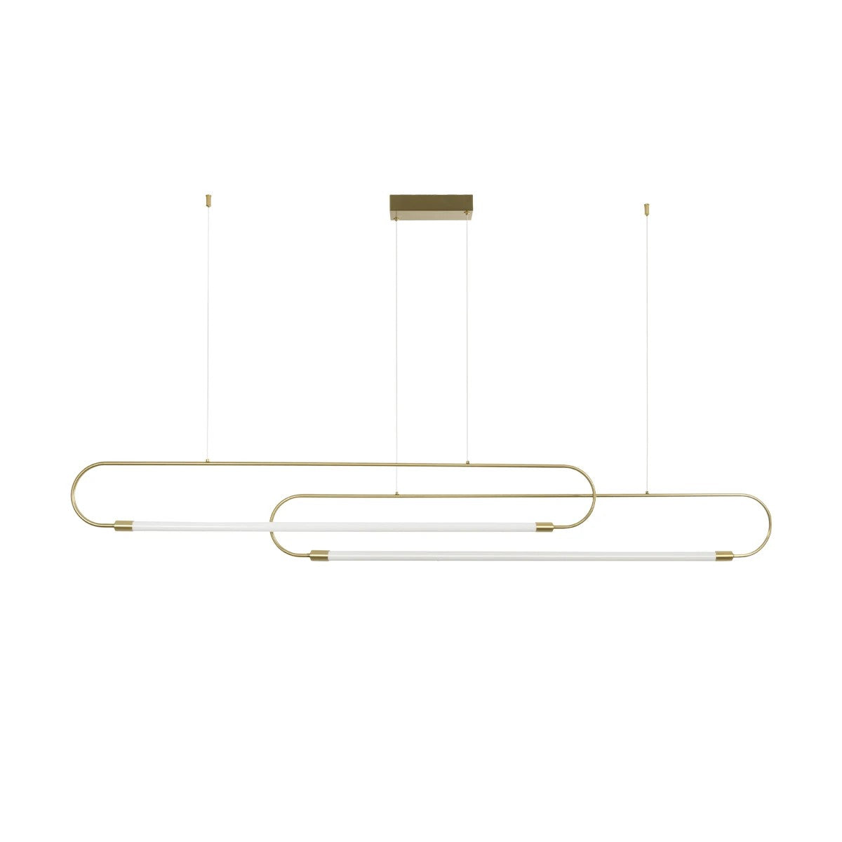 GLOW KLV-101-0178 Κρεμαστό Φωτιστικό Οροφής LED 28W 2800lm 360° AC 220-240V IP20 Ρυθμιζόμενο Λευκό CCT με Χειριστήριο από 2700K έως 6000K Dimmable - Lumileds SMD Chip - Χρυσό Πλατίνα - Μ167 x Π7 x Υ24