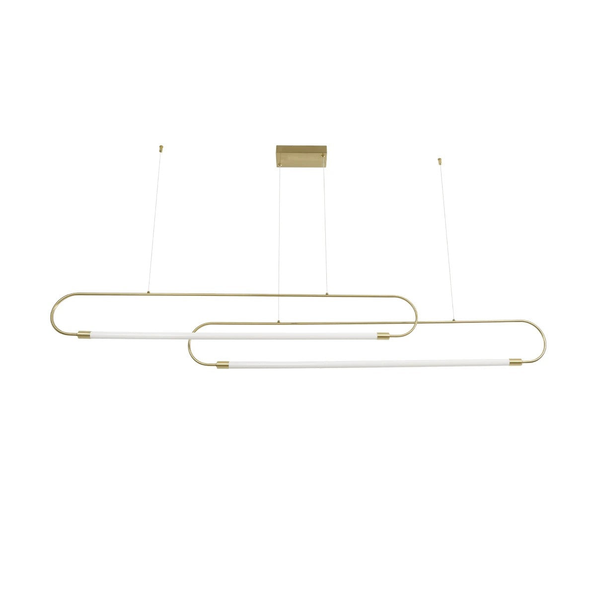 GLOW KLV-101-0178 Κρεμαστό Φωτιστικό Οροφής LED 28W 2800lm 360° AC 220-240V IP20 Ρυθμιζόμενο Λευκό CCT με Χειριστήριο από 2700K έως 6000K Dimmable - Lumileds SMD Chip - Χρυσό Πλατίνα - Μ167 x Π7 x Υ24