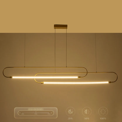 GLOW KLV-101-0178 Κρεμαστό Φωτιστικό Οροφής LED 28W 2800lm 360° AC 220-240V IP20 Ρυθμιζόμενο Λευκό CCT με Χειριστήριο από 2700K έως 6000K Dimmable - Lumileds SMD Chip - Χρυσό Πλατίνα - Μ167 x Π7 x Υ24