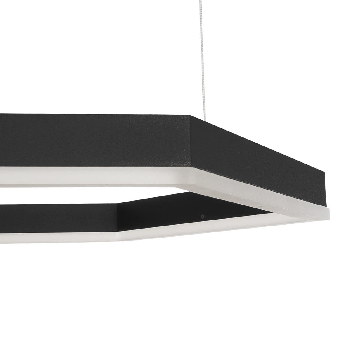 LEXAGON KLV-101-0179 Κρεμαστό Φωτιστικό Οροφής LED 120W 12000lm 200° AC 220-240V IP20 Ρυθμιζόμενο Λευκό CCT με Χειριστήριο από 2700K έως 6000K Dimmable - Lumileds SMD Chip - Μαύρο Ματ - Μ110 x Π90 x Υ110