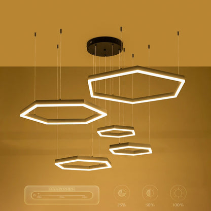 LEXAGON KLV-101-0179 Κρεμαστό Φωτιστικό Οροφής LED 120W 12000lm 200° AC 220-240V IP20 Ρυθμιζόμενο Λευκό CCT με Χειριστήριο από 2700K έως 6000K Dimmable - Lumileds SMD Chip - Μαύρο Ματ - Μ110 x Π90 x Υ110