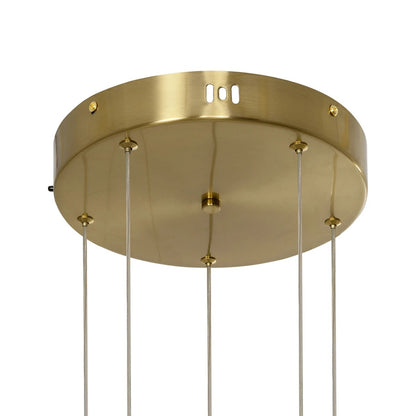 LEXAGON KLV-101-0180 Κρεμαστό Φωτιστικό Οροφής LED 120W 12000lm 200° AC 220-240V IP20 Ρυθμιζόμενο Λευκό CCT με Χειριστήριο από 2700K έως 6000K Dimmable - Lumileds SMD Chip - Χρυσό Πλατίνα - Μ110 x Π90 x Υ110