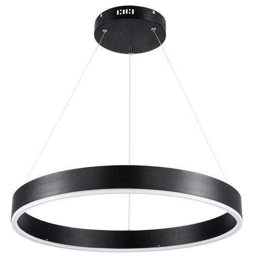 VENOM KLV-101-0187 Κρεμαστό Φωτιστικό Οροφής LED 45W 4500lm 120° AC 220-240V IP20 Ρυθμιζόμενο Λευκό CCT με Χειριστήριο από 2700K έως 6000K Dimmable - Lumileds SMD Chip - Μαύρο Ματ - Μ60 x Π60 x Υ6.5