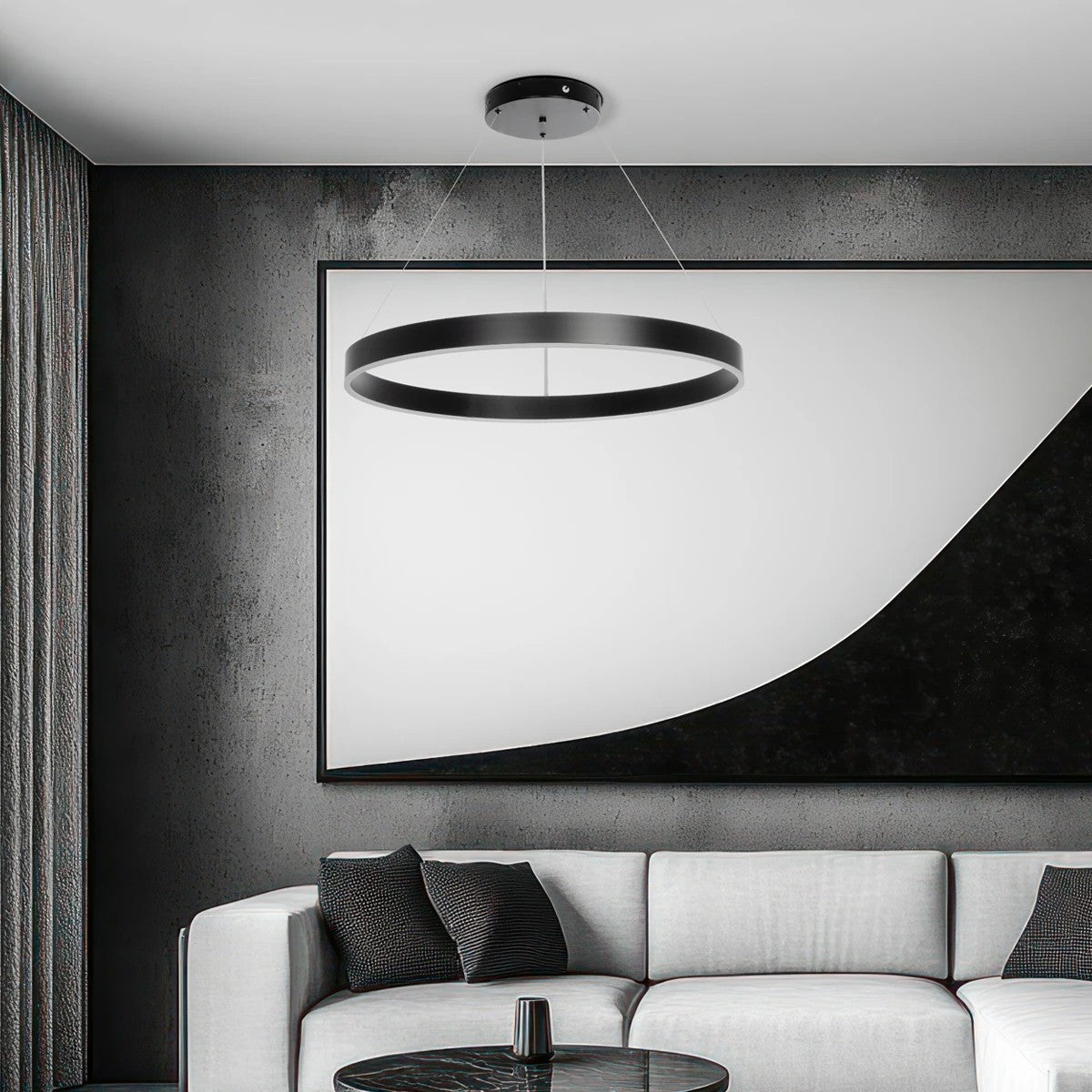 VENOM KLV-101-0190 Κρεμαστό Φωτιστικό Οροφής LED 67W 6700lm 120° AC 220-240V IP20 Ρυθμιζόμενο Λευκό CCT με Χειριστήριο από 2700K έως 6000K Dimmable - Lumileds SMD Chip - Μαύρο Ματ - Μ80 x Π80 x Υ6.5