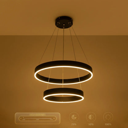 VENOM KLV-101-0196 Κρεμαστό Φωτιστικό Οροφής LED 75W 7500lm 120° AC 220-240V IP20 Ρυθμιζόμενο Λευκό CCT με Χειριστήριο από 2700K έως 6000K Dimmable - Lumileds SMD Chip - Μαύρο Ματ - Μ60 x Π60 x Υ40