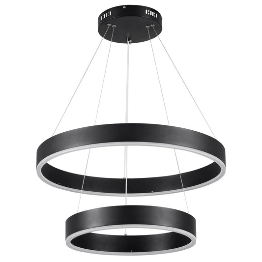 VENOM KLV-101-0196 Κρεμαστό Φωτιστικό Οροφής LED 75W 7500lm 120° AC 220-240V IP20 Ρυθμιζόμενο Λευκό CCT με Χειριστήριο από 2700K έως 6000K Dimmable - Lumileds SMD Chip - Μαύρο Ματ - Μ60 x Π60 x Υ40