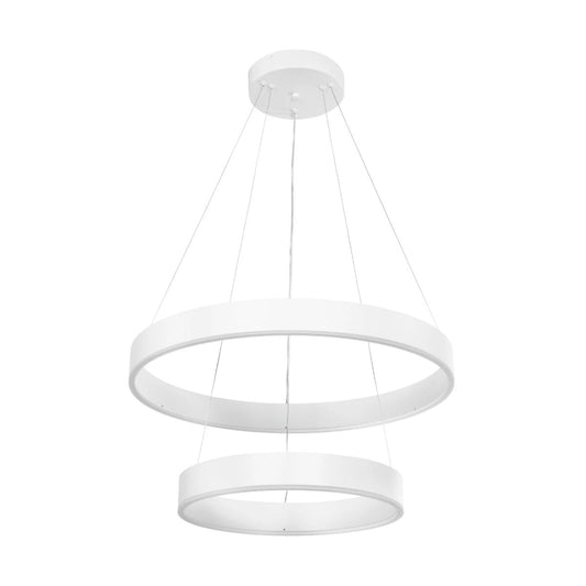VENOM KLV-101-0197 Κρεμαστό Φωτιστικό Οροφής LED 75W 7500lm 120° AC 220-240V IP20 Ρυθμιζόμενο Λευκό CCT με Χειριστήριο από 2700K έως 6000K Dimmable - Lumileds SMD Chip - Λευκό Ματ - Μ60 x Π60 x Υ40