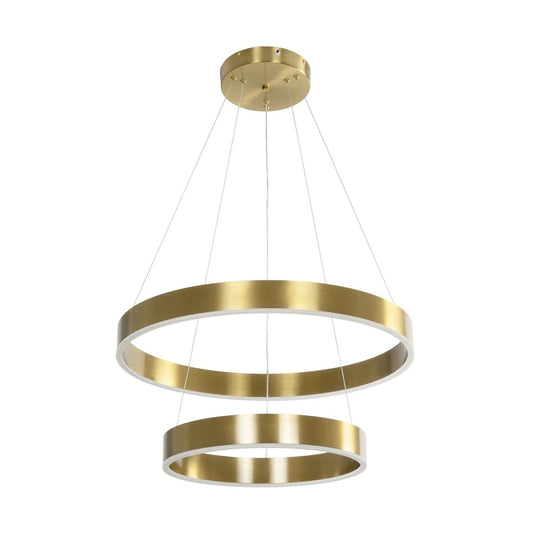 kelvo® VENOM KLV-101-0198 Κρεμαστό Φωτιστικό Οροφής LED 75W 7500lm 120° AC 220-240V IP20 Ρυθμιζόμενο Λευκό CCT με Χειριστήριο από 2700K έως 6000K Dimmable - Lumileds SMD Chip - Χρυσό Πλατίνα - Μ60 x Π60 x Υ40