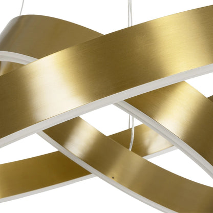 VENOM KLV-101-0198-V2 Κρεμαστό Φωτιστικό Οροφής LED 75W 7500lm 120° AC 220-240V IP20 Ρυθμιζόμενο Λευκό CCT με Χειριστήριο από 2700K έως 6000K Dimmable - Lumileds SMD Chip - Χρυσό Πλατίνα - Μ60 x Π60 x Υ40