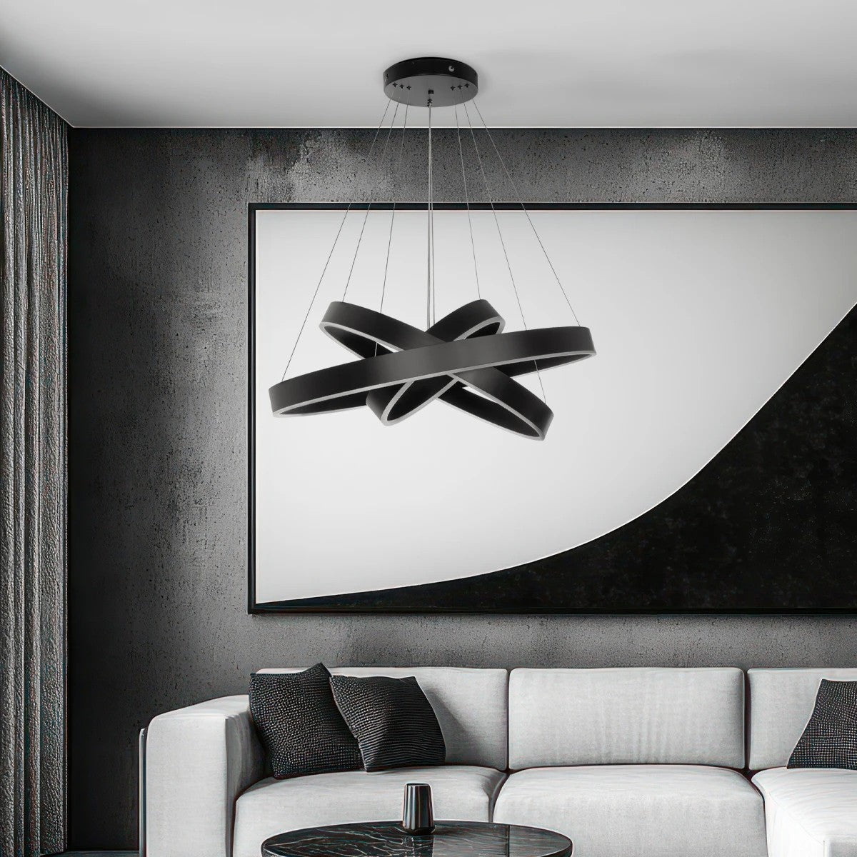 VENOM KLV-101-0199-V2 Κρεμαστό Φωτιστικό Οροφής LED 120W 12000lm 120° AC 220-240V IP20 Ρυθμιζόμενο Λευκό CCT με Χειριστήριο από 2700K έως 6000K Dimmable - Lumileds SMD Chip - Μαύρο Ματ - Μ80 x Π80 x Υ80