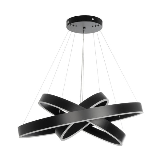 kelvo® VENOM KLV-101-0199-V2 Κρεμαστό Φωτιστικό Οροφής LED 120W 12000lm 120° AC 220-240V IP20 Ρυθμιζόμενο Λευκό CCT με Χειριστήριο από 2700K έως 6000K Dimmable - Lumileds SMD Chip - Μαύρο Ματ - Μ80 x Π80 x Υ80