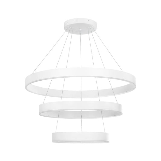 kelvo® VENOM KLV-101-0200 Κρεμαστό Φωτιστικό Οροφής LED 120W 12000lm 120° AC 220-240V IP20 Ρυθμιζόμενο Λευκό CCT με Χειριστήριο από 2700K έως 6000K Dimmable - Lumileds SMD Chip - Λευκό Ματ - Μ80 x Π80 x Υ80