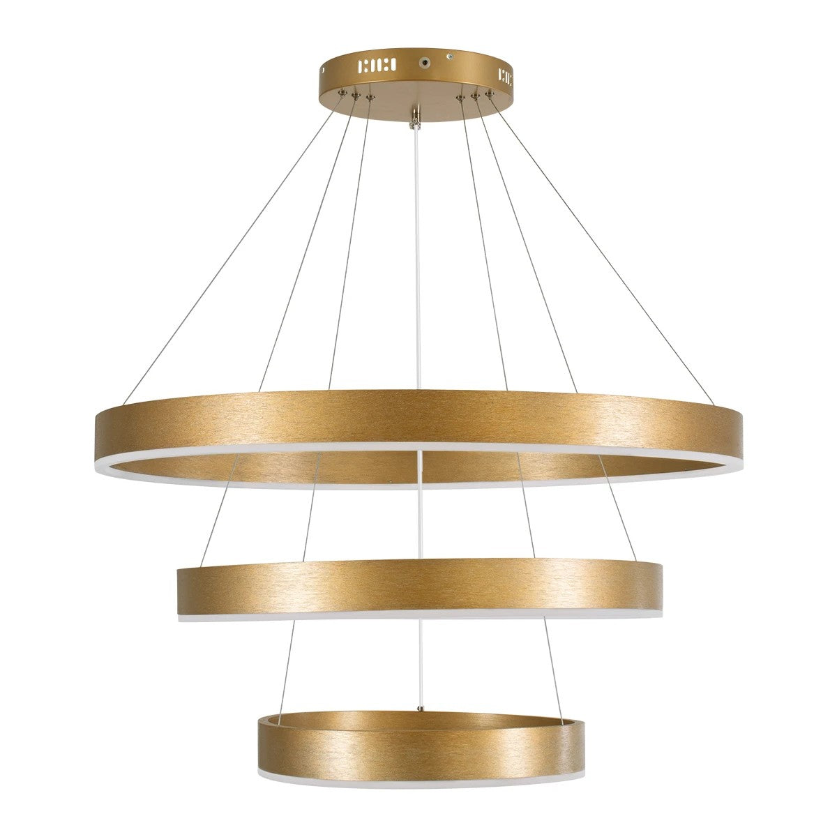 VENOM KLV-101-0201 Κρεμαστό Φωτιστικό Οροφής LED 120W 12000lm 120° AC 220-240V IP20 Ρυθμιζόμενο Λευκό CCT με Χειριστήριο από 2700K έως 6000K Dimmable - Lumileds SMD Chip - Χρυσό Πλατίνα - Μ80 x Π80 x Υ80