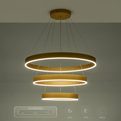 VENOM KLV-101-0201-V2 Κρεμαστό Φωτιστικό Οροφής LED 120W 12000lm 120° AC 220-240V IP20 Ρυθμιζόμενο Λευκό CCT με Χειριστήριο από 2700K έως 6000K Dimmable - Lumileds SMD Chip - Χρυσό Πλατίνα - Μ80 x Π80 x Υ80