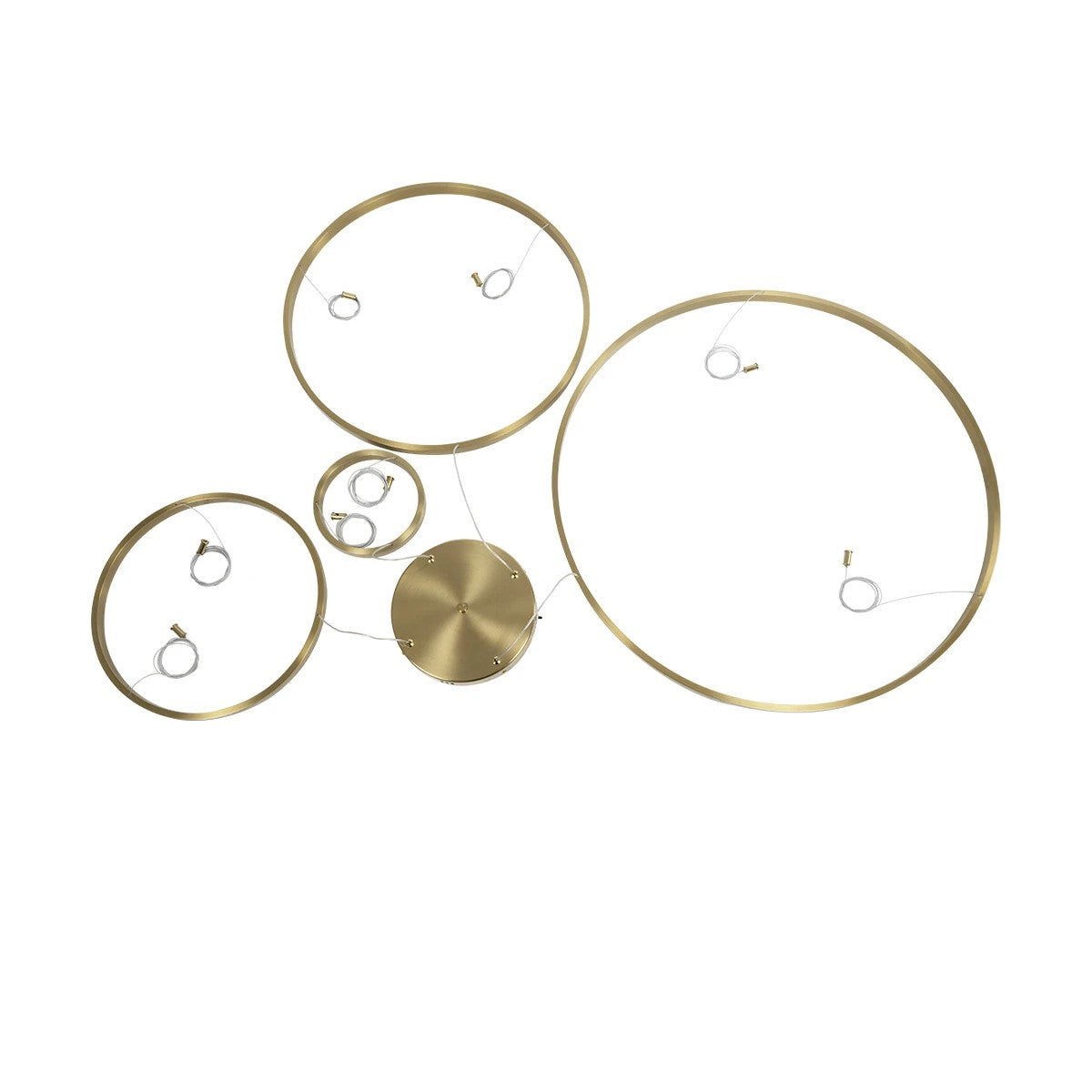 kelvo® VENOM KLV-101-0204 Κρεμαστό Φωτιστικό Οροφής LED 150W 15000lm 120° AC 220-240V IP20 Ρυθμιζόμενο Λευκό CCT με Χειριστήριο από 2700K έως 6000K Dimmable - Lumileds SMD Chip - Χρυσό Πλατίνα - Μ150 x Π90 x Υ60