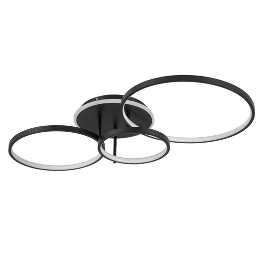 NEMESIS KLV-101-0205 Φωτιστικό Οροφής LED 98W 9800lm 360° AC 220-240V IP20 Ρυθμιζόμενο Λευκό CCT με Χειριστήριο από 2700K έως 6000K Dimmable - Lumileds SMD Chip - Μαύρο Ματ - Μ89 x Π60 x Υ19