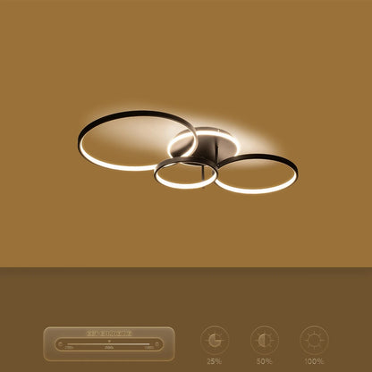 NEMESIS KLV-101-0205 Φωτιστικό Οροφής LED 98W 9800lm 360° AC 220-240V IP20 Ρυθμιζόμενο Λευκό CCT με Χειριστήριο από 2700K έως 6000K Dimmable - Lumileds SMD Chip - Μαύρο Ματ - Μ89 x Π60 x Υ19