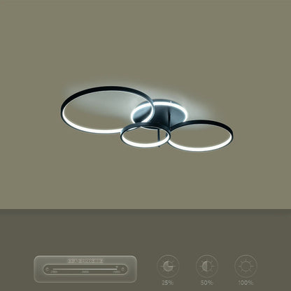 NEMESIS KLV-101-0205 Φωτιστικό Οροφής LED 98W 9800lm 360° AC 220-240V IP20 Ρυθμιζόμενο Λευκό CCT με Χειριστήριο από 2700K έως 6000K Dimmable - Lumileds SMD Chip - Μαύρο Ματ - Μ89 x Π60 x Υ19