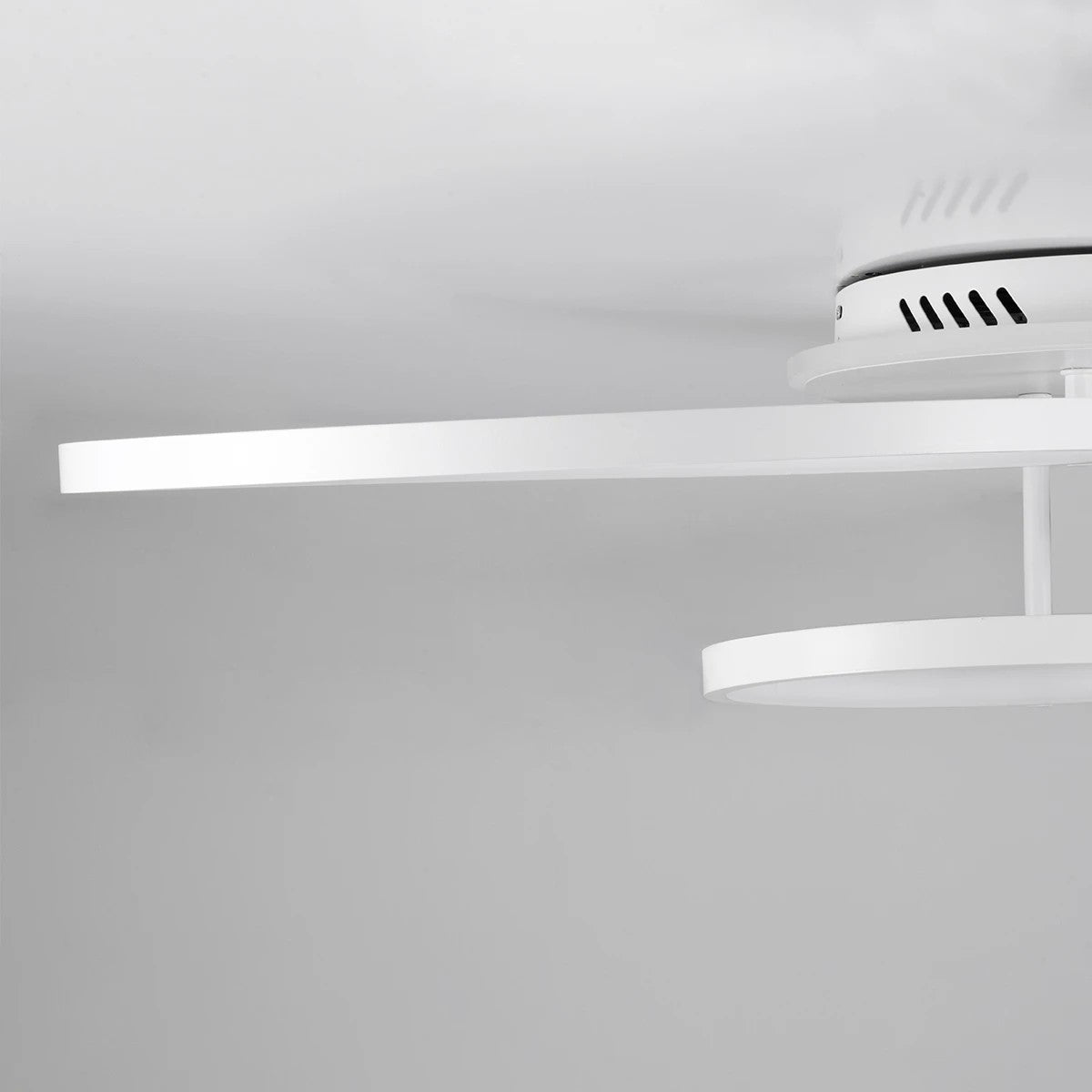 NEMESIS KLV-101-0206 Φωτιστικό Οροφής LED 98W 9800lm 360° AC 220-240V IP20 Ρυθμιζόμενο Λευκό CCT με Χειριστήριο από 2700K έως 6000K Dimmable - Lumileds SMD Chip - Λευκό Ματ - Μ89 x Π60 x Υ19