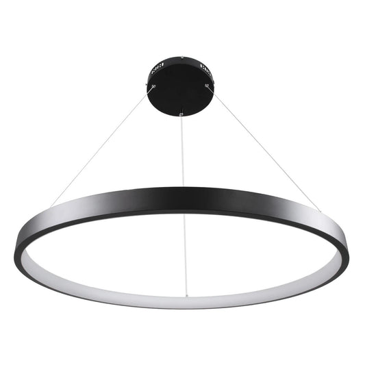 NEMESIS KLV-101-0211 Κρεμαστό Φωτιστικό Οροφής LED 67W 6700lm 180° AC 220-240V IP20 Ρυθμιζόμενο Λευκό CCT με Χειριστήριο από 2700K έως 6000K Dimmable - Lumileds SMD Chip - Μαύρο Ματ - Μ80 x Π80 x Υ4