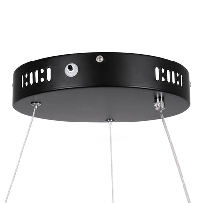 NEMESIS KLV-101-0211 Κρεμαστό Φωτιστικό Οροφής LED 67W 6700lm 180° AC 220-240V IP20 Ρυθμιζόμενο Λευκό CCT με Χειριστήριο από 2700K έως 6000K Dimmable - Lumileds SMD Chip - Μαύρο Ματ - Μ80 x Π80 x Υ4