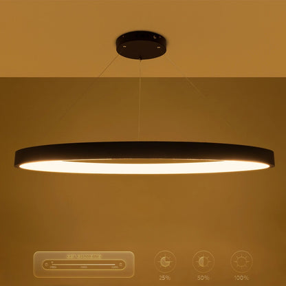 NEMESIS KLV-101-0211 Κρεμαστό Φωτιστικό Οροφής LED 67W 6700lm 180° AC 220-240V IP20 Ρυθμιζόμενο Λευκό CCT με Χειριστήριο από 2700K έως 6000K Dimmable - Lumileds SMD Chip - Μαύρο Ματ - Μ80 x Π80 x Υ4