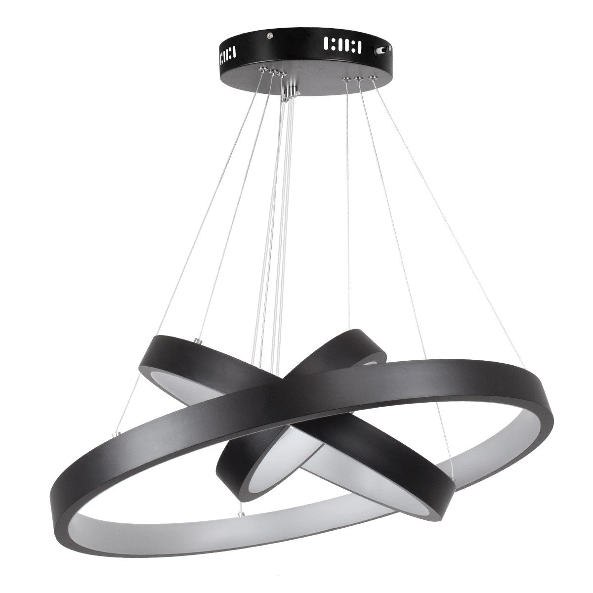 NEMESIS KLV-101-0217 Κρεμαστό Φωτιστικό Οροφής LED 100W 10000lm 180° AC 220-240V IP20 Ρυθμιζόμενο Λευκό CCT με Χειριστήριο από 2700K έως 6000K Dimmable - Lumileds SMD Chip - Μαύρο Ματ - Μ60 x Π60 x Υ60