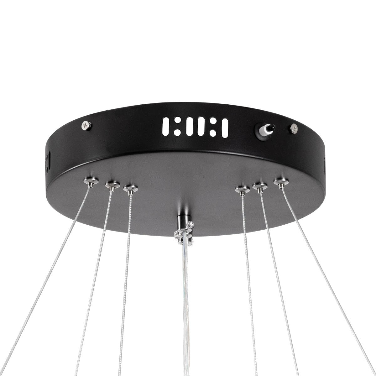 NEMESIS KLV-101-0217-V2 Κρεμαστό Φωτιστικό Οροφής LED 100W 10000lm 180° AC 220-240V IP20 Ρυθμιζόμενο Λευκό CCT με Χειριστήριο από 2700K έως 6000K Dimmable - Lumileds SMD Chip - Μαύρο Ματ - Μ60 x Π60 x Υ60
