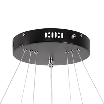 NEMESIS KLV-101-0217-V2 Κρεμαστό Φωτιστικό Οροφής LED 100W 10000lm 180° AC 220-240V IP20 Ρυθμιζόμενο Λευκό CCT με Χειριστήριο από 2700K έως 6000K Dimmable - Lumileds SMD Chip - Μαύρο Ματ - Μ60 x Π60 x Υ60