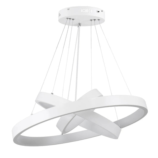 NEMESIS KLV-101-0218-V2 Κρεμαστό Φωτιστικό Οροφής LED 100W 10000lm 180° AC 220-240V IP20 Ρυθμιζόμενο Λευκό CCT με Χειριστήριο από 2700K έως 6000K Dimmable - Lumileds SMD Chip - Λευκό Ματ - Μ60 x Π60 x Υ60