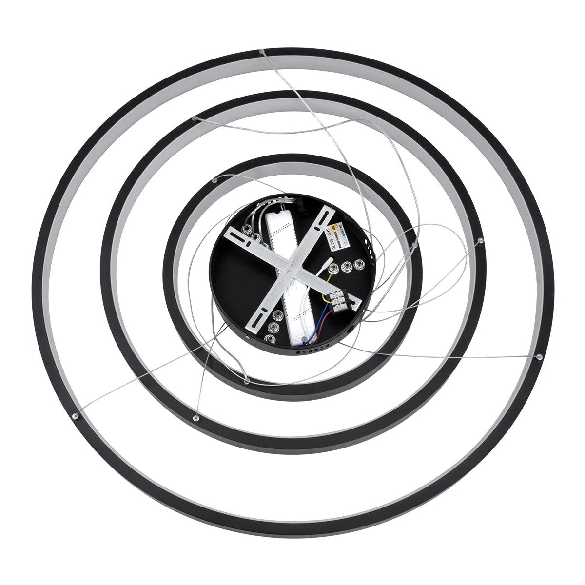 NEMESIS KLV-101-0220 Κρεμαστό Φωτιστικό Οροφής LED 120W 12000lm 180° AC 220-240V IP20 Ρυθμιζόμενο Λευκό CCT με Χειριστήριο από 2700K έως 6000K Dimmable - Lumileds SMD Chip - Μαύρο Ματ - Μ80 x Π80 x Υ80