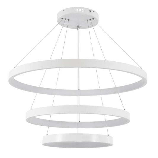 NEMESIS KLV-101-0221 Κρεμαστό Φωτιστικό Οροφής LED 120W 12000lm 180° AC 220-240V IP20 Ρυθμιζόμενο Λευκό CCT με Χειριστήριο από 2700K έως 6000K Dimmable - Lumileds SMD Chip - Λευκό Ματ - Μ80 x Π80 x Υ80