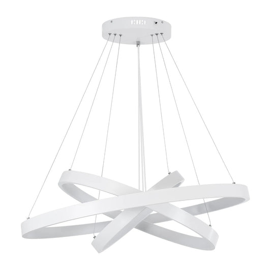 NEMESIS KLV-101-0221-V2 Κρεμαστό Φωτιστικό Οροφής LED 120W 12000lm 180° AC 220-240V IP20 Ρυθμιζόμενο Λευκό CCT με Χειριστήριο από 2700K έως 6000K Dimmable - Lumileds SMD Chip - Λευκό Ματ - Μ80 x Π80 x Υ80